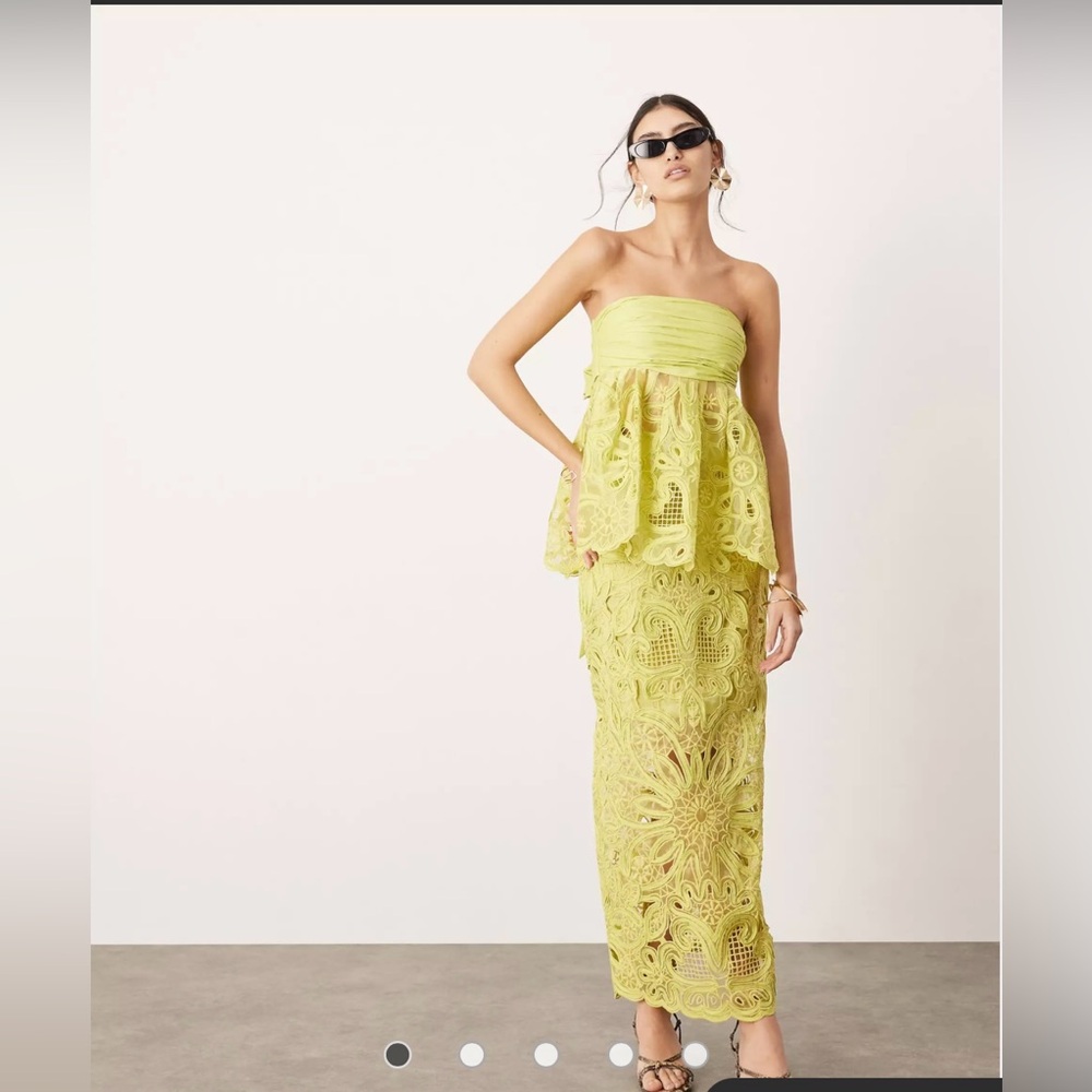 ASOS EDITION floral cornelli column midi skirt and strapless top - sold as a set